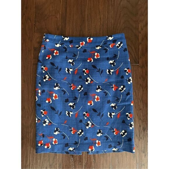 Boden Tweed Floral Red and Blue Skirt - Picture 1 of 4